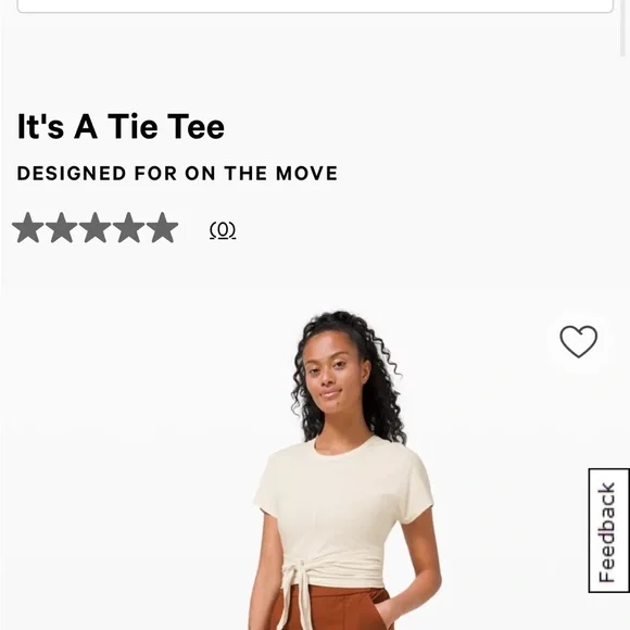 Like new lululemon It’s a tie tee beige size 4 - Picture 2 of 14